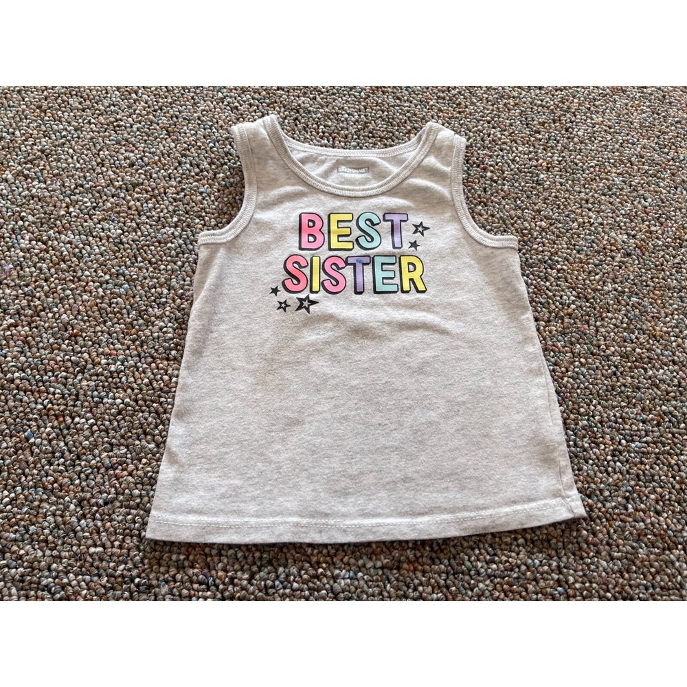 Garanimals Girls Best Sister Gray Tank Top 3T